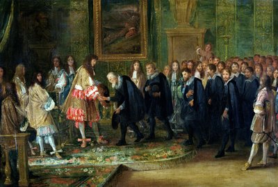 The Reception of the Ambassadors of the Thirteen Swiss Cantons by Louis XIV at the Louvre, 11th November 1663 by Adam Frans van der Meulen